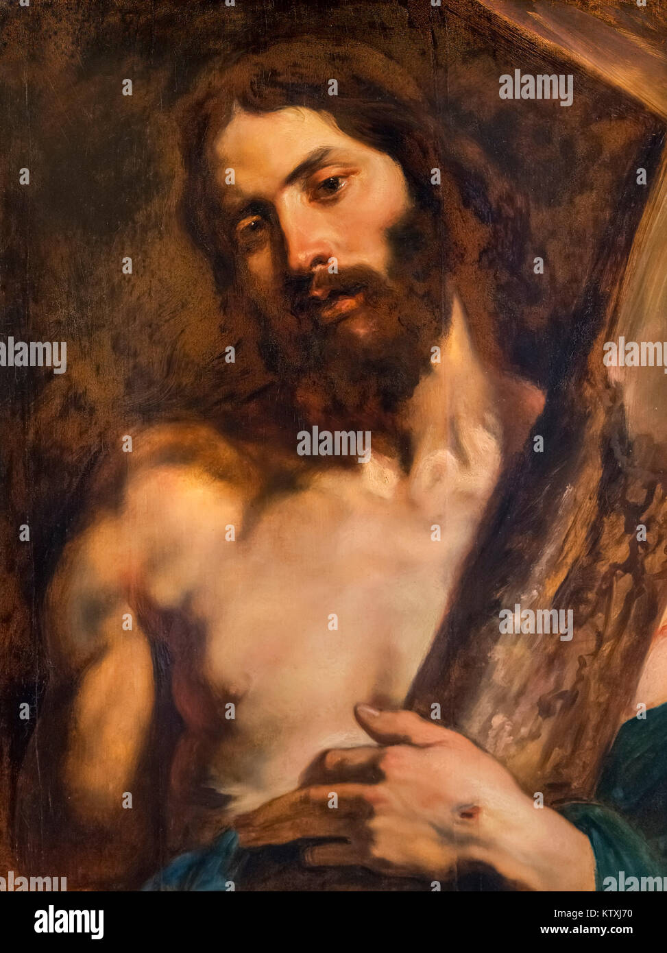 Jésus le Christ portant la croix par Sir Anthony Van Dyck (1599-1641), huile sur toile, au début des années 1600 Banque D'Images
