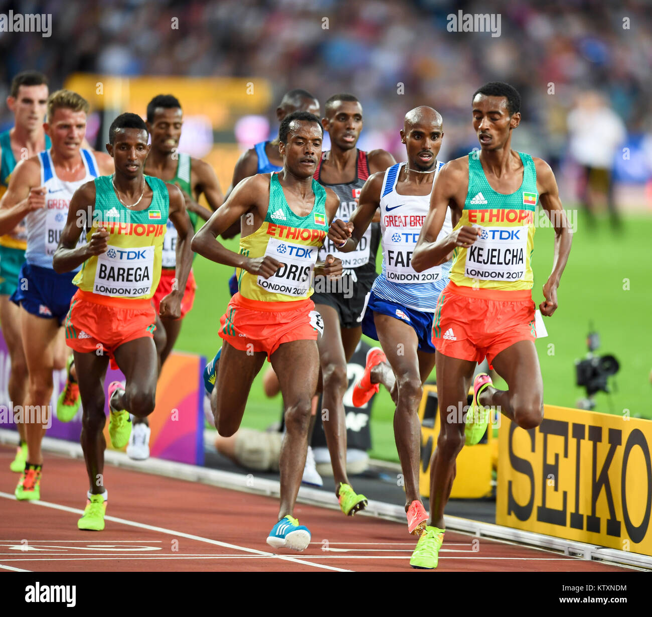 Muktar Edris remporte le 5000m hommes Médaille d'or aux Championnats du monde IAAF - London 2017 Banque D'Images