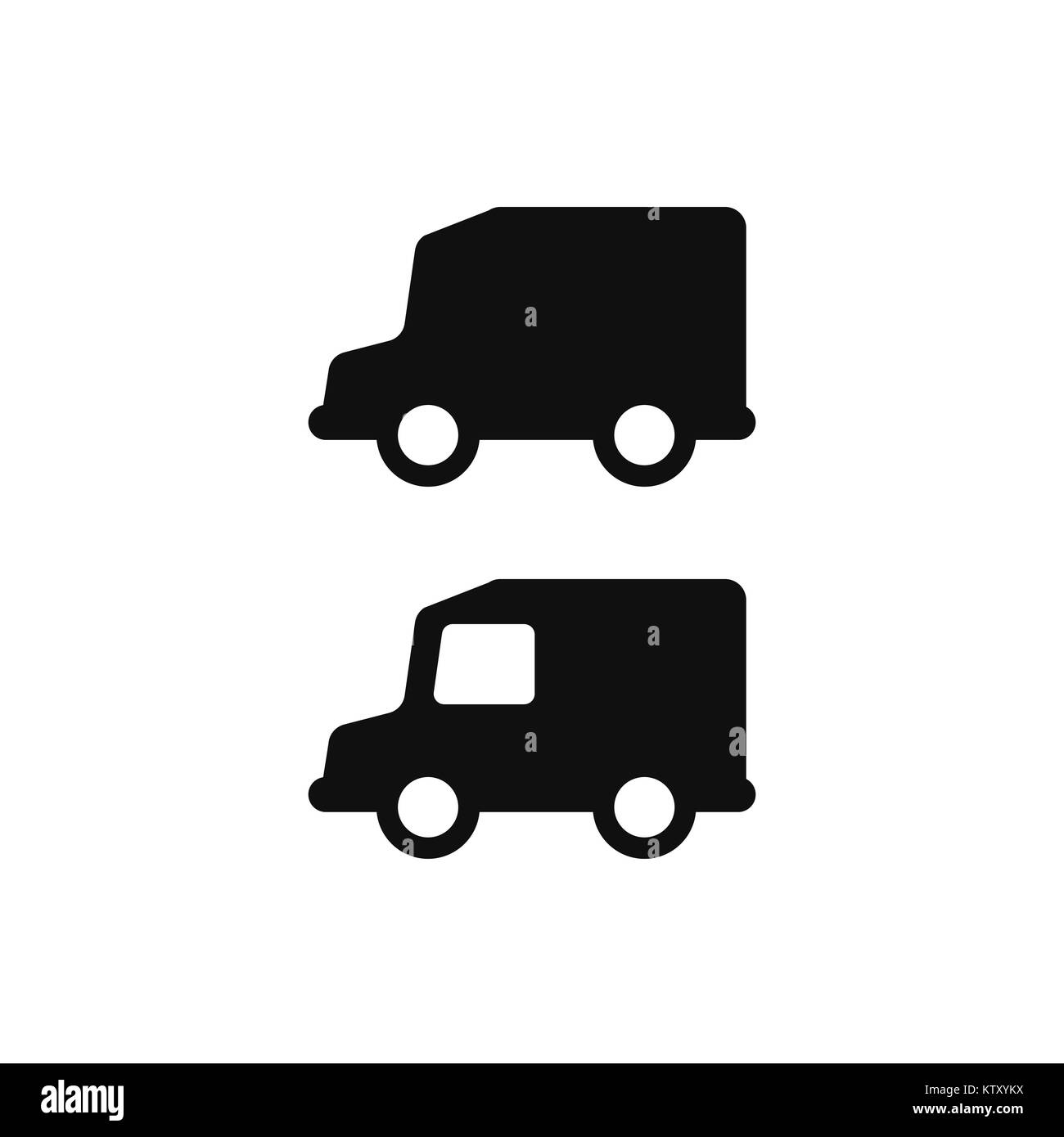 Chariot d'icônes. Illustration symbole véhicule noir sur fond blanc Illustration de Vecteur