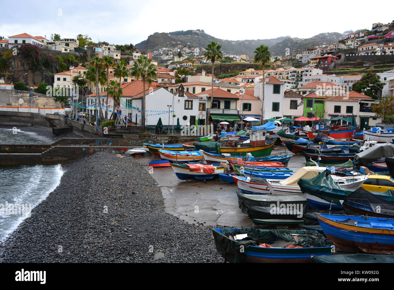 Le village de pêcheurs de Câmara de Lobos, Madeira, Portugal Banque D'Images
