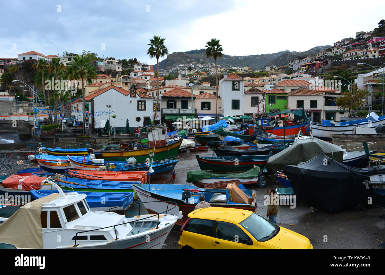 Le village de pêcheurs de Câmara de Lobos, Madeira, Portugal Banque D'Images