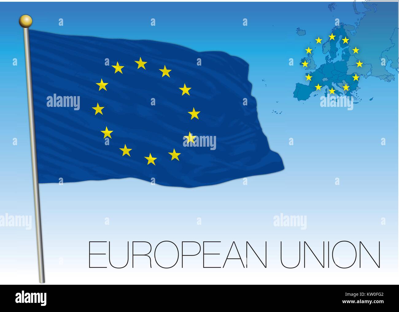 Drapeau de l'Union européenne Illustration de Vecteur