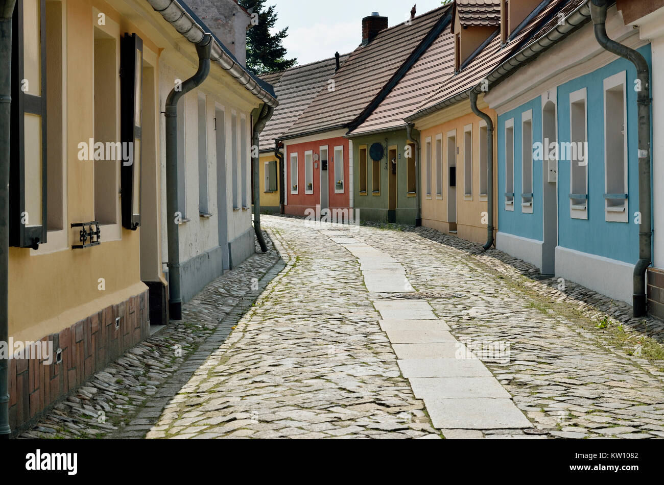 Hoyerswerda, historique Craftsman's Lane, dans la Vieille ville , historische Handwerkergasse in der Altstadt Banque D'Images