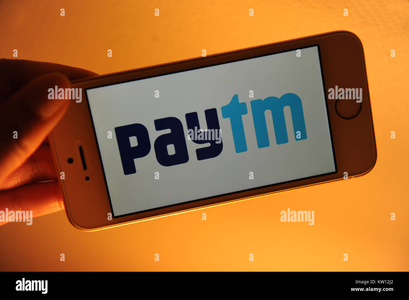 Logo Paytm sur un téléphone Banque D'Images