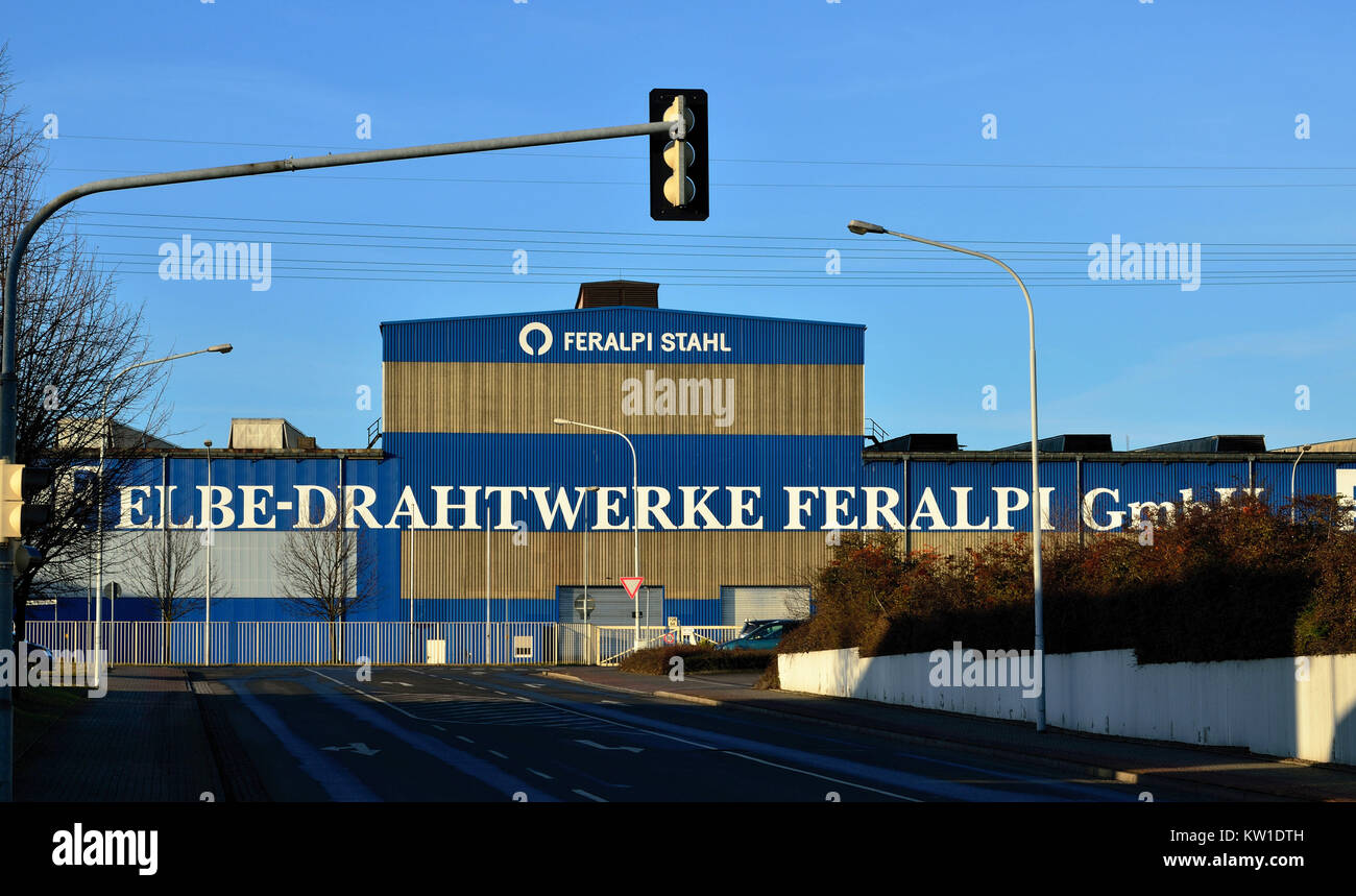 Riesa, Gröda, Elbe Drahtwerke Feralpi GmbH Banque D'Images