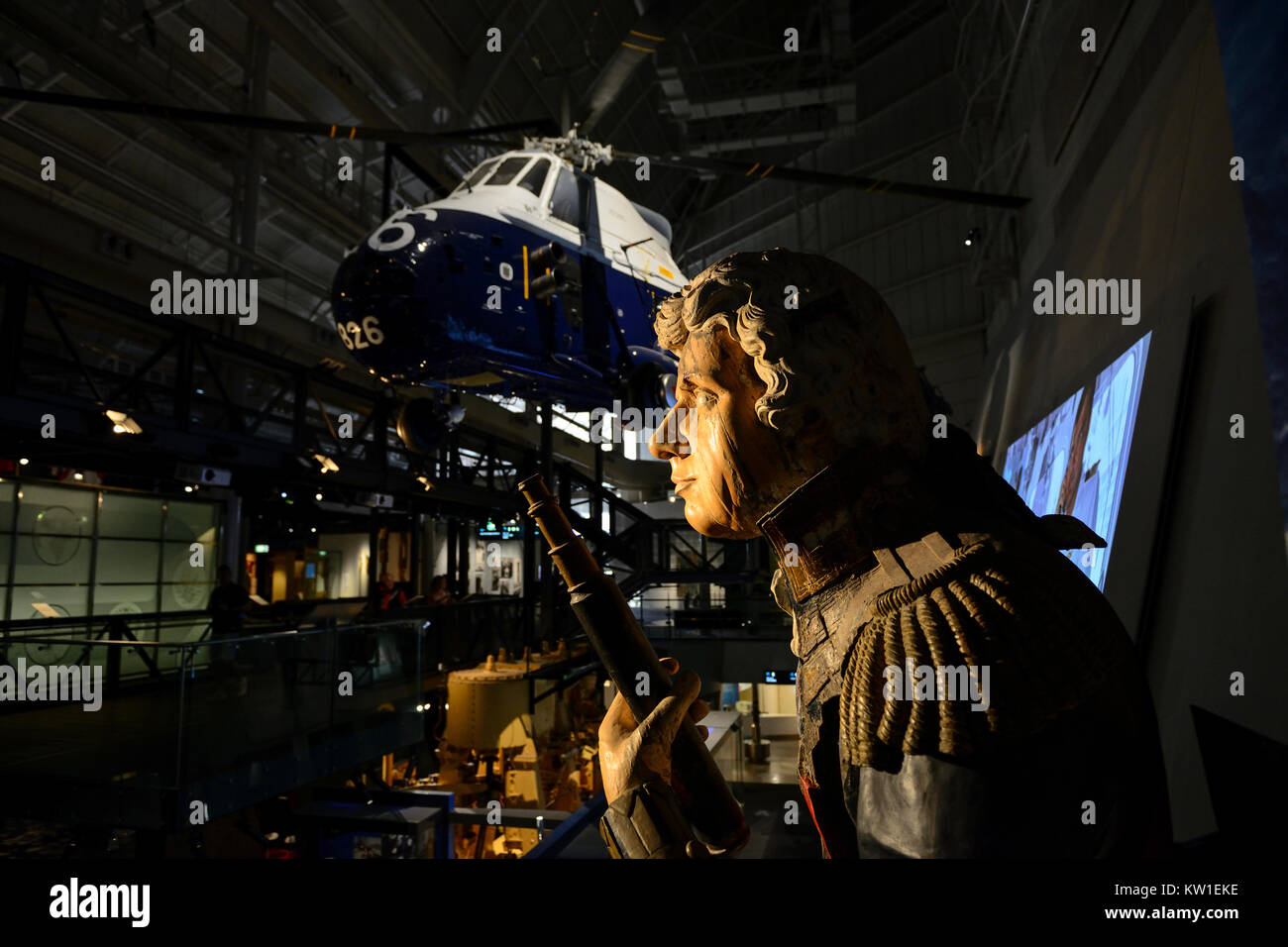 Figure de proue du navire du Vice-amiral Horatio Nelson à l'Australian National Maritime Museum, Darling Harbour, Sydney, New South Wales, Australia Banque D'Images