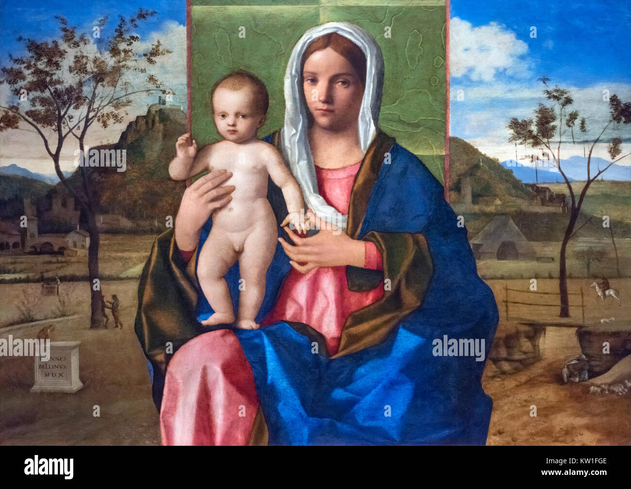 Vierge à l'enfant de Giovanni Bellini (c.1435-1516), huile sur toile, c.1510. Banque D'Images