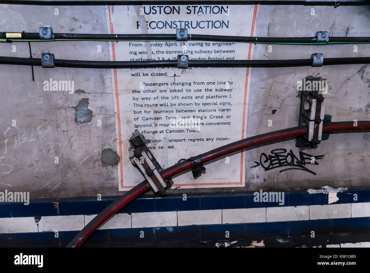 Les tunnels de métro Euston London Tour cachée, Banque D'Images