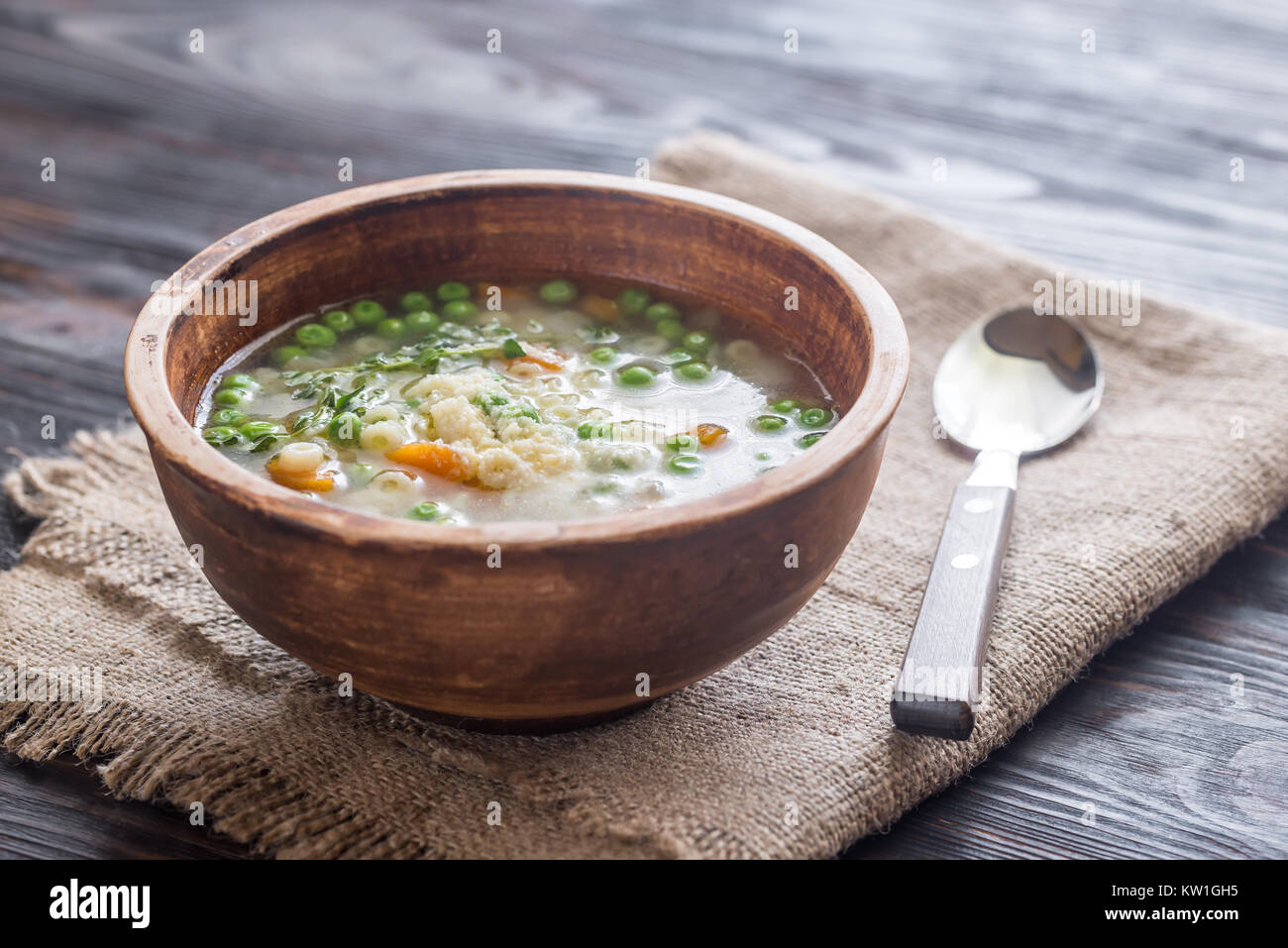 Poulet Soupe pâtes italienne au parmesan Banque D'Images