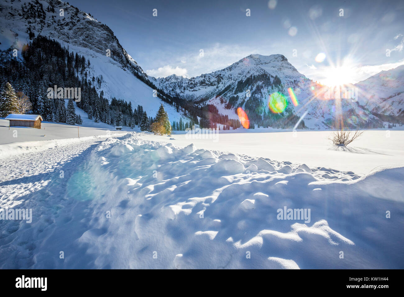 En hiver den Alpen Banque D'Images