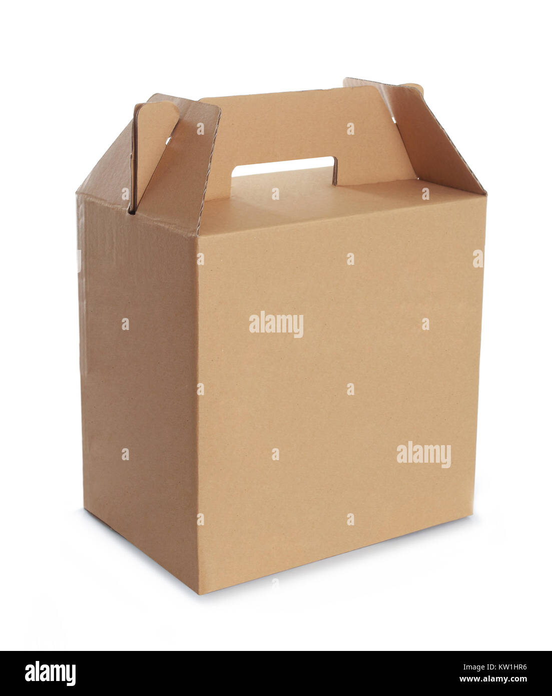 Boîte en carton avec poignée Banque D'Images Boîte en carton avec poignée Banque D'Images