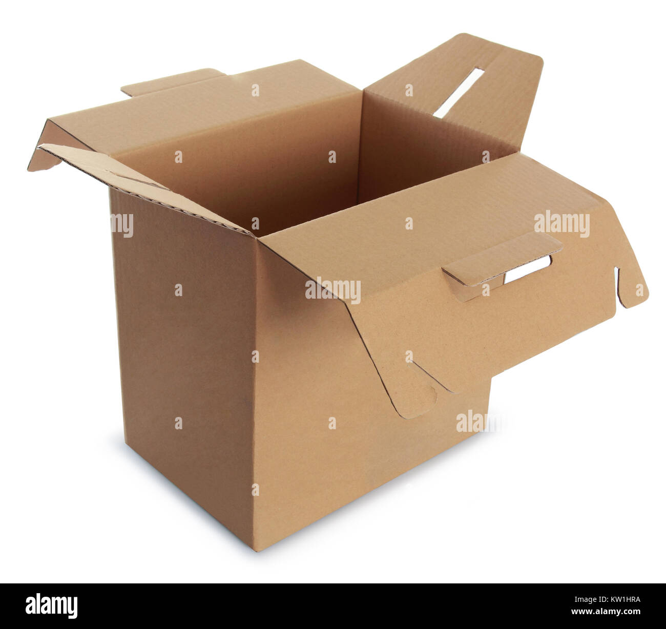 Boîte en carton avec poignée Banque D'Images Boîte en carton avec poignée Banque D'Images