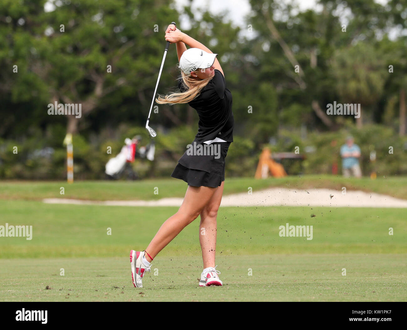 Coral Gables, en Floride, aux Etats-Unis. 28 Dec, 2017. Annabell Fuller (Angleterre) joue à la 54ème International Junior Orange Bowl Golf Championship au Biltmore à Coral Gables, en Floride. Mario Houben/CSM/Alamy Live News Banque D'Images