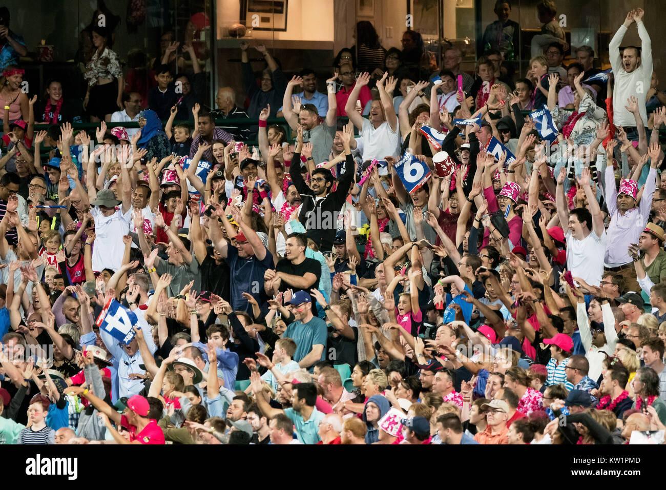 Sydney, Australie. 28 Dec, 2017.Sydney fans aux Sixers KFC Big Bash League Cricket match entre les Sixers de Sydney Adelaide v les grévistes de la CTB à Sydney. Crédit : Steven Markham/Alamy Live News Banque D'Images