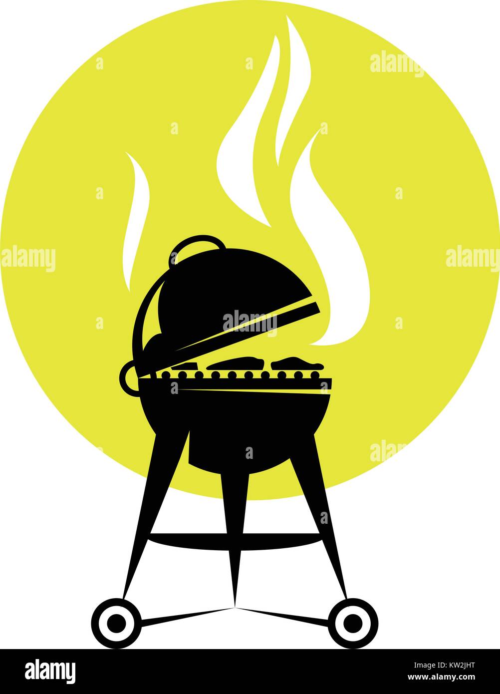 Fumeur barbecue rôtissoire - BBQ party poster Illustration de Vecteur