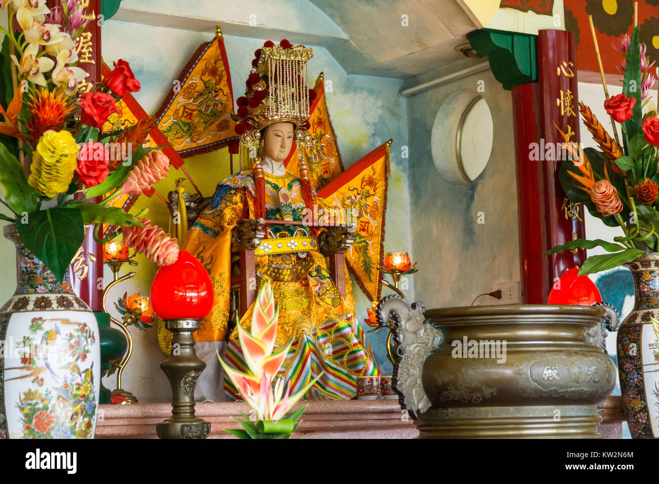 Figurine chinoise dans le temple taoïste, Cebu City, Philippines Banque D'Images