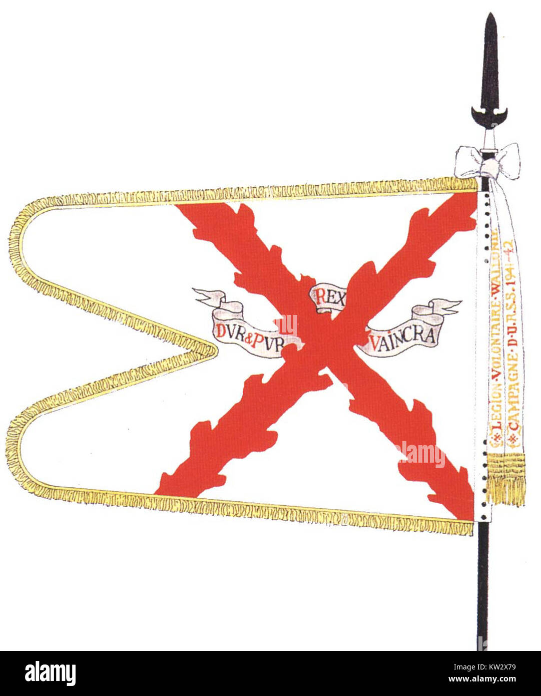 La Légion wallonne était une unité militaire qui a combattu aux côtés de l'Allemagne nazie pendant la seconde Guerre mondiale. Cette référence est à la compagnie de commandement de l'unité, qui a joué un rôle important dans les opérations pendant le conflit. Banque D'Images