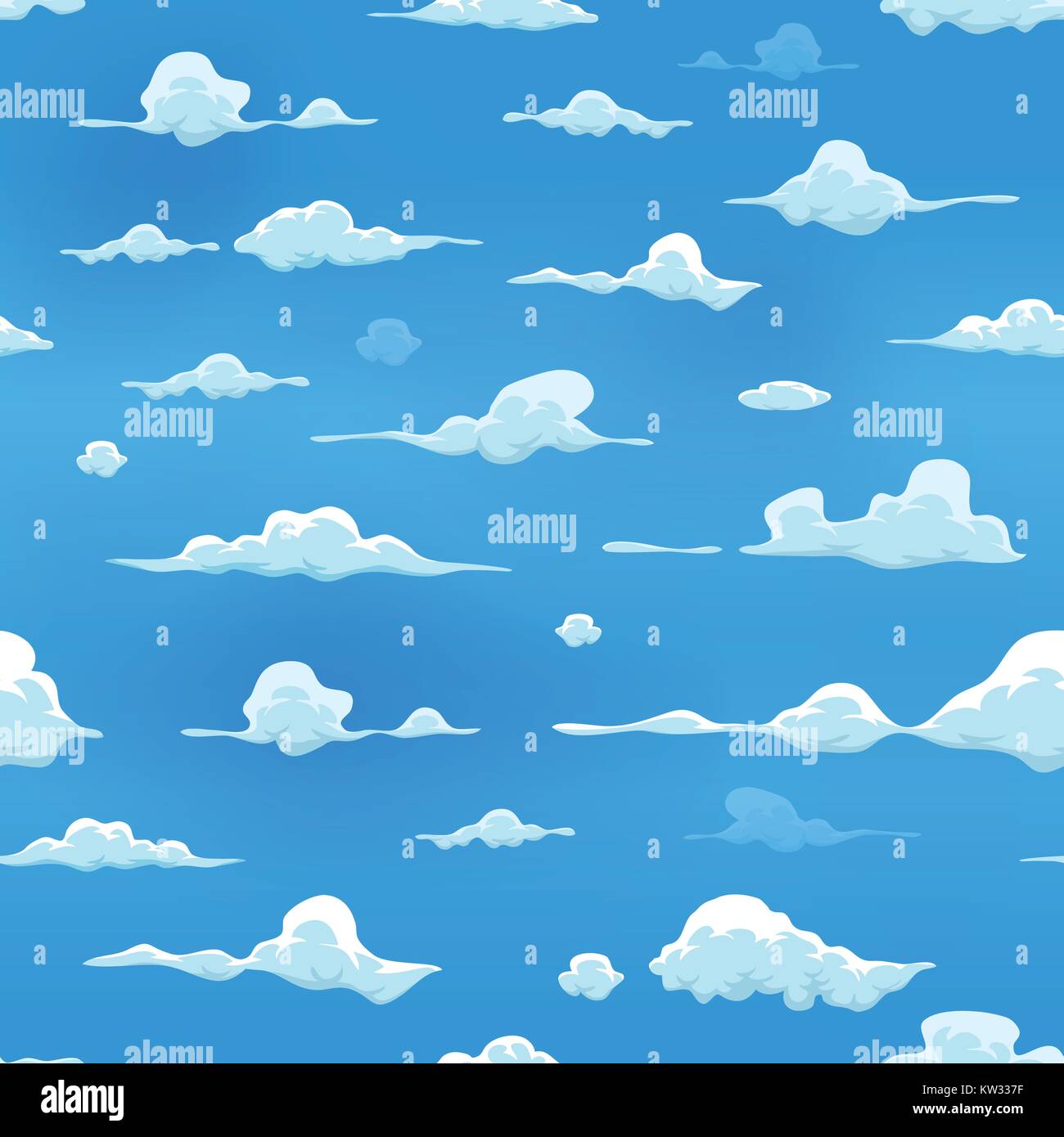 Illustration de fond de ciel bkue transparente avec cartoon, les nuages, la fumée et le brouillard icons Illustration de Vecteur