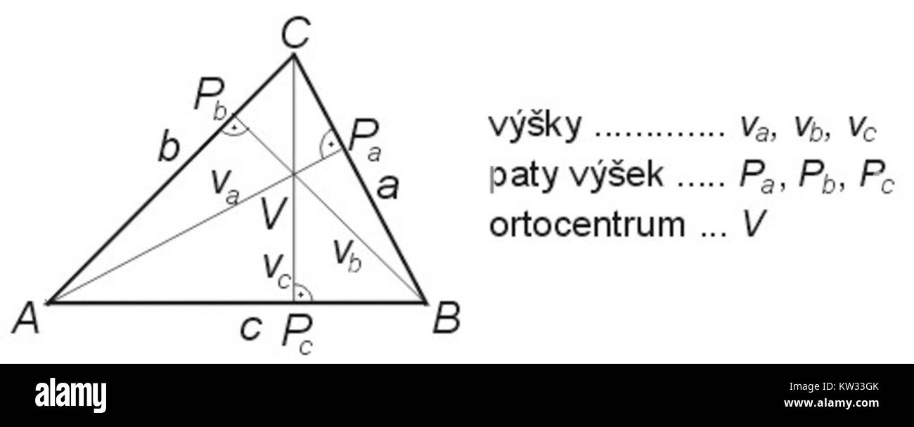 Vysky Trojuhelnika fait référence à une figure géométrique connue sous le nom de pic triangulaire ou triangle. Il peut être référencé en mathématiques ou en géométrie, représentant un objet ou concept triangulaire en théorie géométrique. Banque D'Images