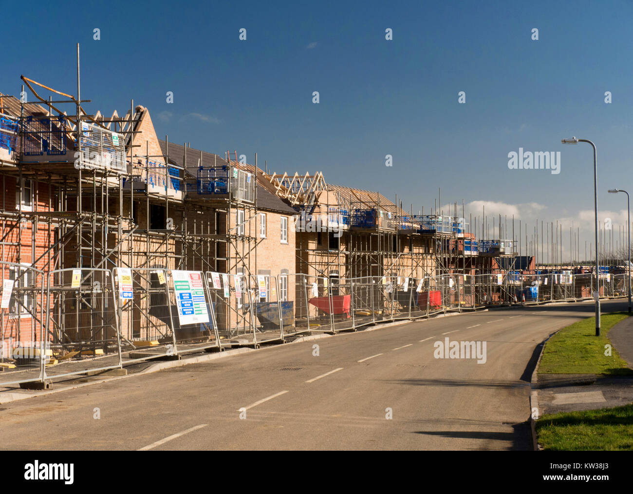 Construction de 3 & 4 chambres maisons, Grantham, Lincolnshire, Angleterre, Royaume-Uni. Banque D'Images