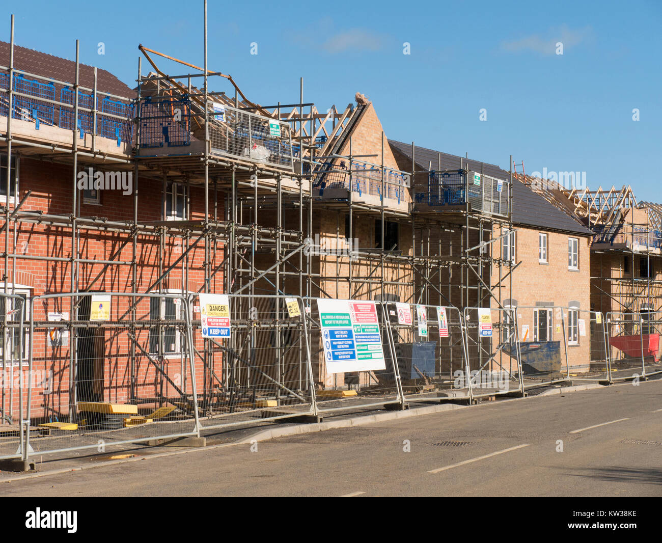 Construction de 3 & 4 chambres maisons, Grantham, Lincolnshire, Angleterre, Royaume-Uni. Banque D'Images