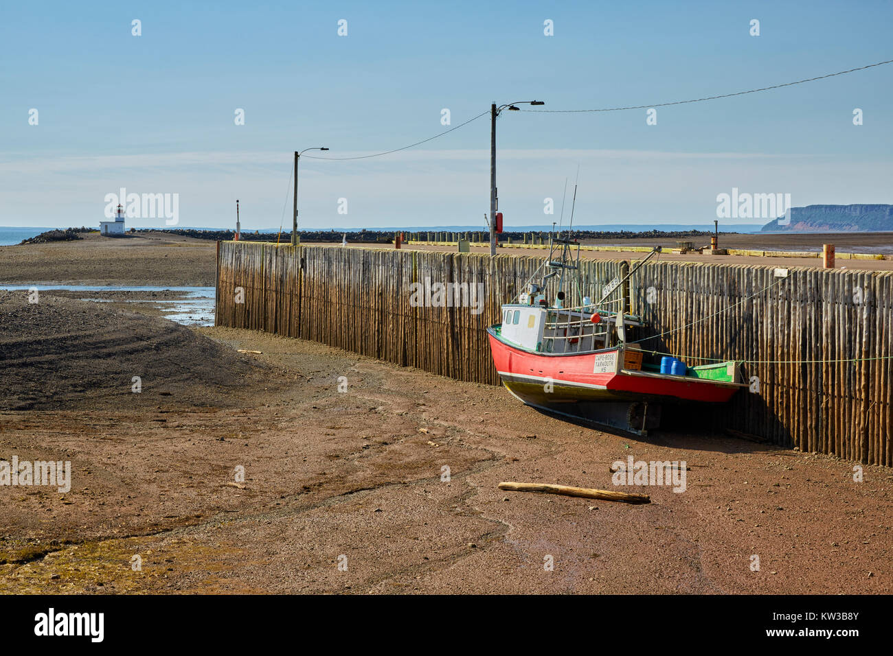 Marée basse dans le port de Parrsboro, en Nouvelle-Écosse, Canada Banque D'Images