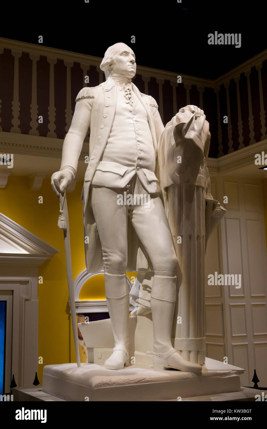 Statue de George Washington à Yorktown le Musée de la Révolution américaine, général et premier président des États-Unis Banque D'Images