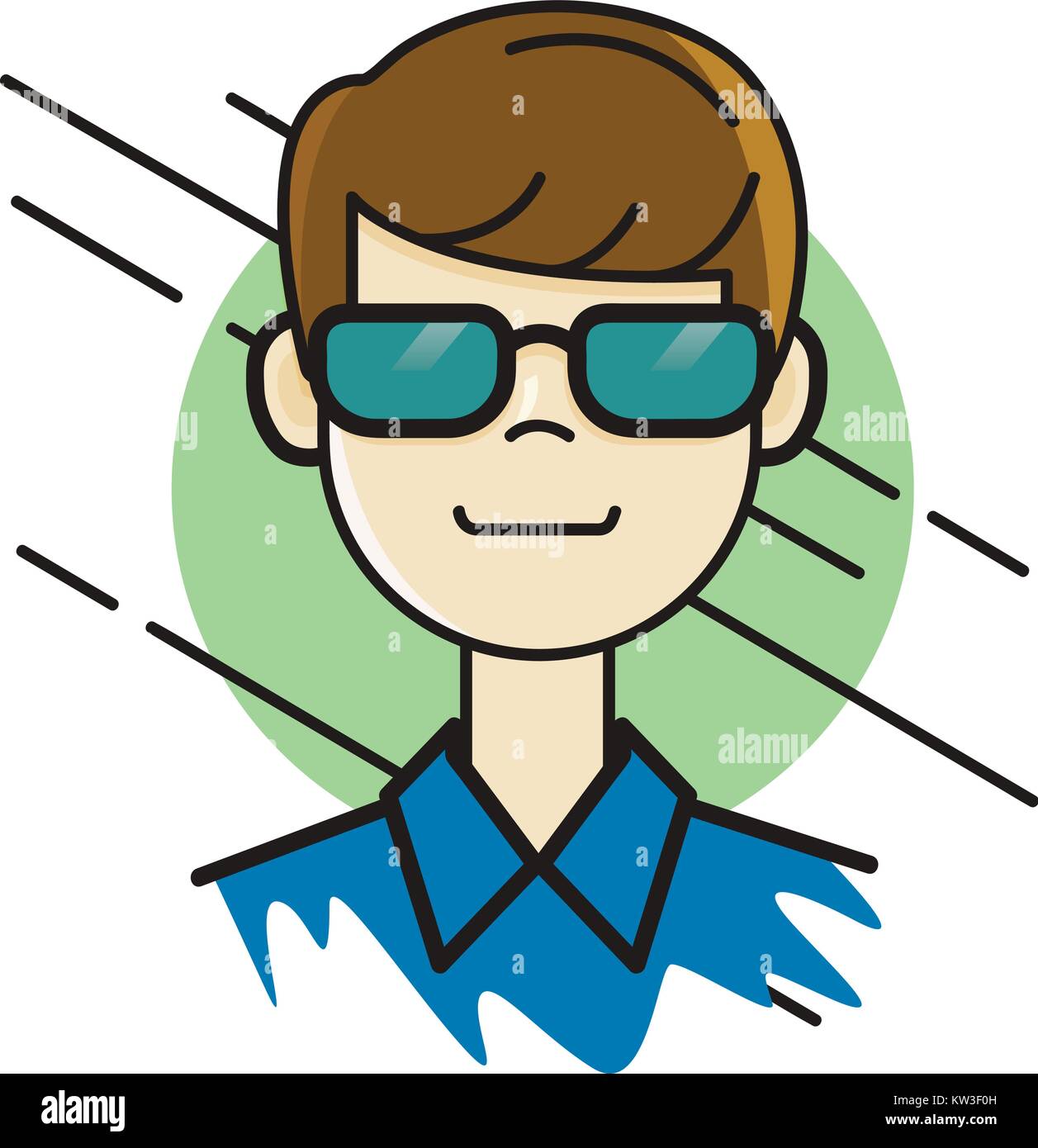 L'Homme à lunettes portrait. personne avatar,design graphique illustration vecteur eps10 Illustration de Vecteur