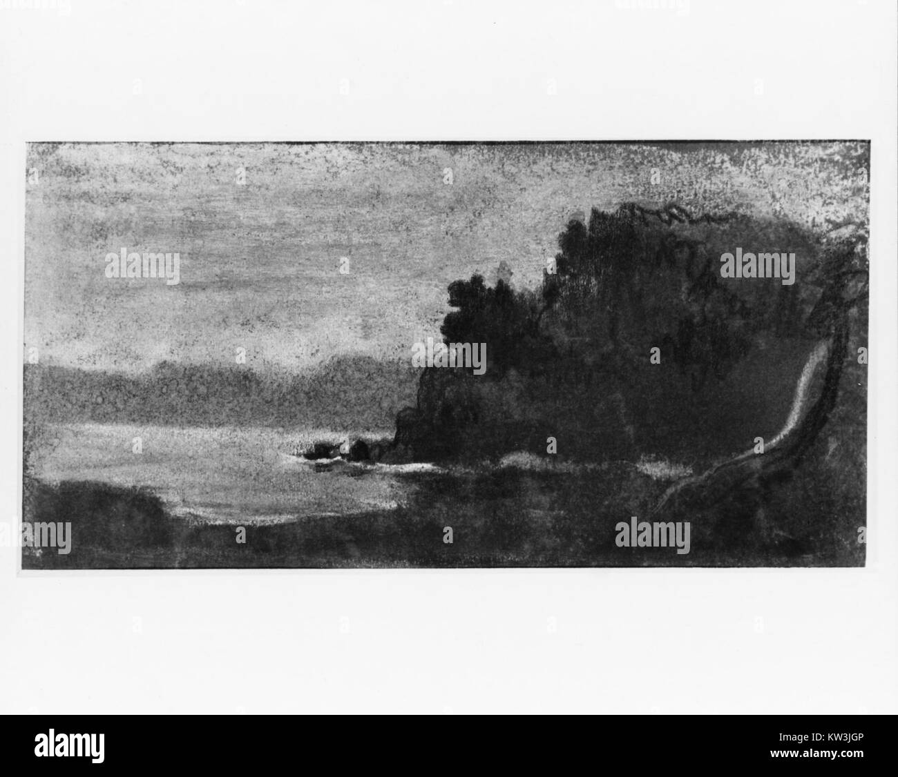 Tableau intitulé 'paysage bleu' conservé au Metropolitan Museum of Art, numéroté 165710. Ce travail illustre l'utilisation de la couleur et de la forme par l'artiste pour transmettre le monde naturel, en se concentrant sur les nuances de bleu et les interprétations abstraites des paysages. Banque D'Images