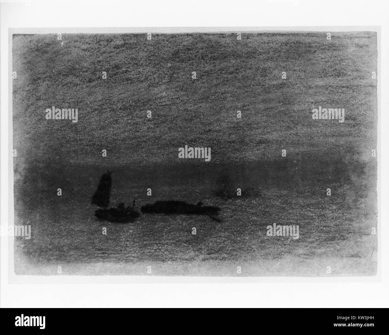 Cette image de bateaux de nuit, capturée par le Metropolitan Museum of Art, illustre une scène maritime sereine. L'œuvre met en valeur la beauté de la vie maritime sous la douce lueur de l'éclairage nocturne, soulignant le calme et la tranquillité dans le port. Banque D'Images