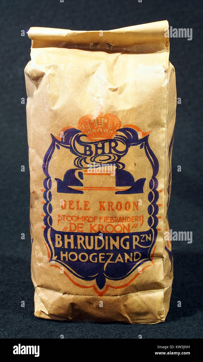 BHR Gele Kroon stoomkoffiebranderij De Kroon, BH R Ruding zn, Amsterdam, foto3 Banque D'Images