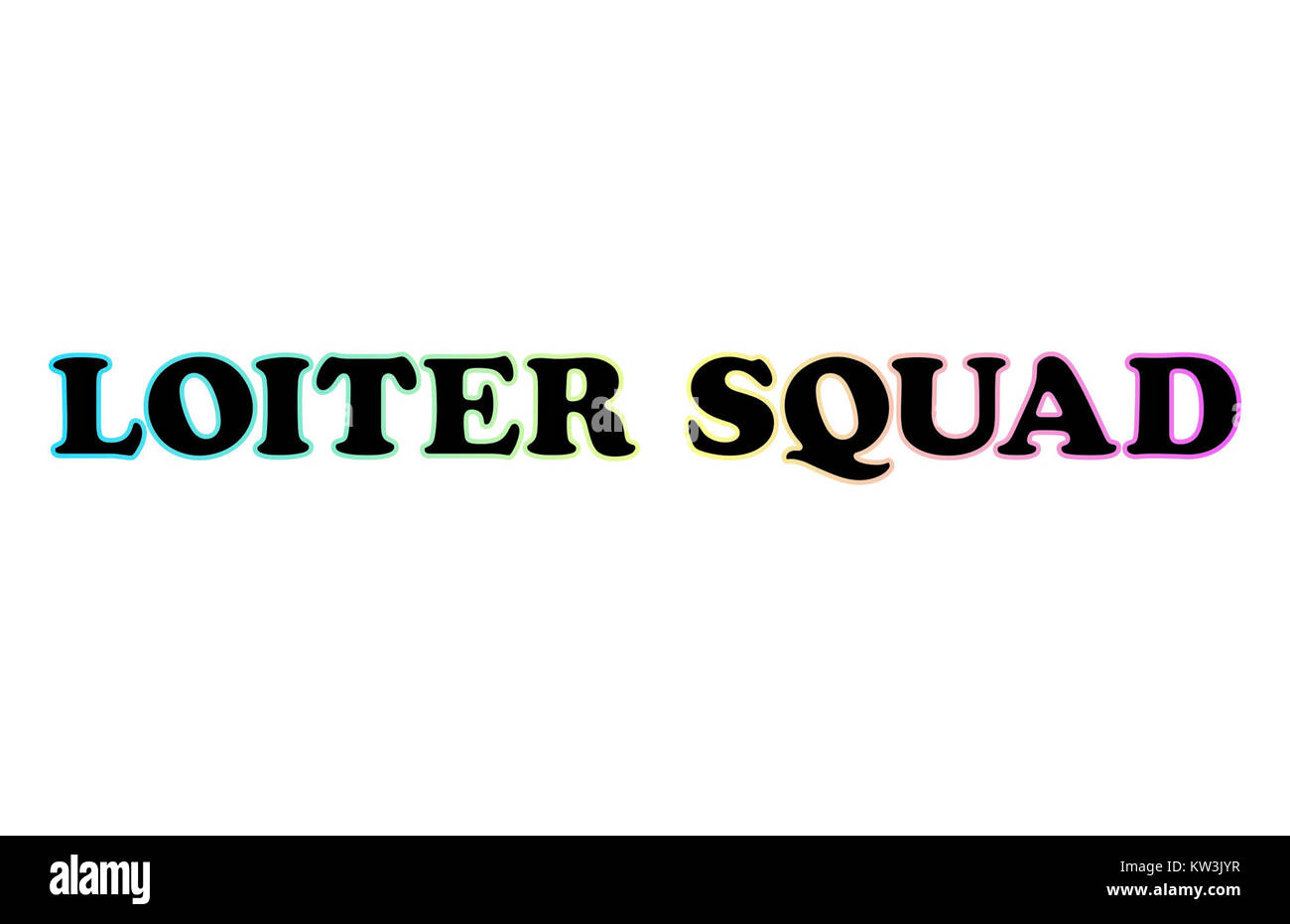 Le logotype Loiter Squad représente une émission de télévision connue pour son format de comédie de croquis. L'émission, diffusée en 2012, a été créée par Tyler, le créateur, et comportait une série de sketches comiques et de performances. Banque D'Images