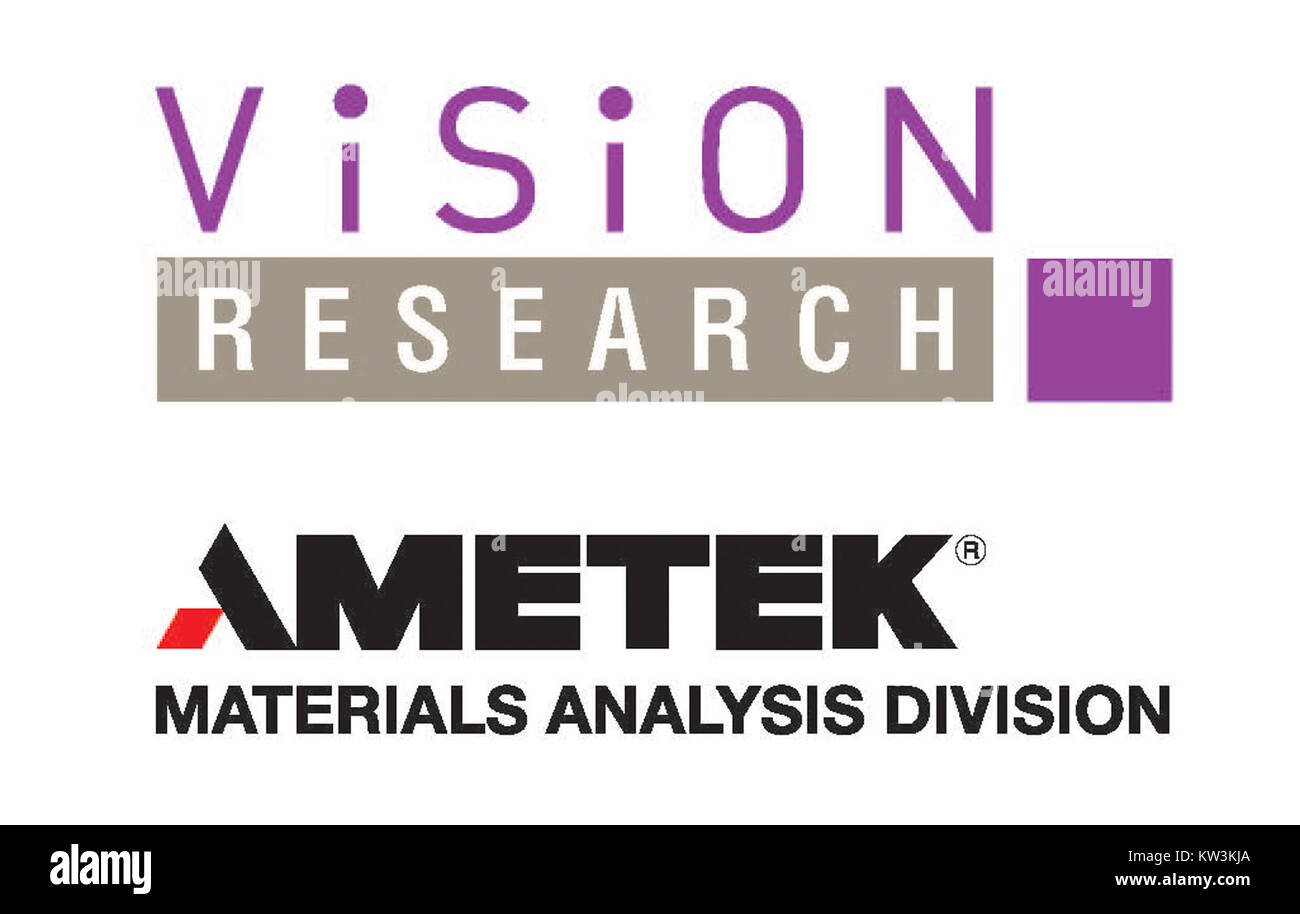 Vision Research est une entreprise connue pour ses caméras haute vitesse et ses technologies d'imagerie. Leur logo représente la technologie innovante et avancée pour laquelle la société est connue dans le domaine de l'imagerie scientifique. Banque D'Images