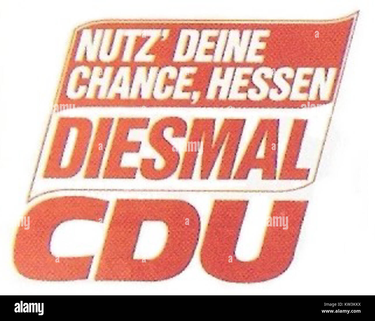 Le logo 'chance nutzen' est associé à l'Union chrétienne-démocrate (CDU) d'Allemagne, un parti politique majeur. Le logo représente l’appel du parti à saisir les opportunités et à faire une différence dans les sphères politique et sociale. Banque D'Images