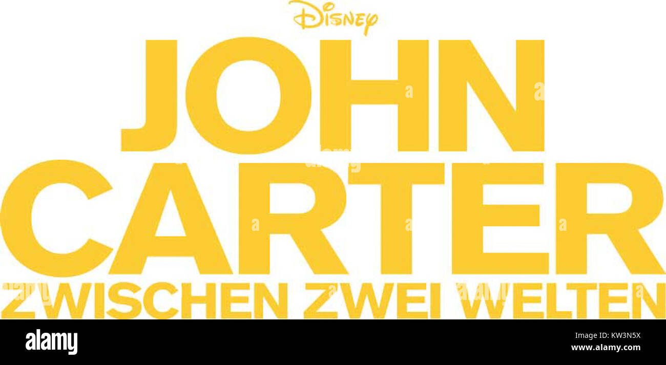 Le logo du film « John carter », un film de science-fiction de 2012, présente une typographie audacieuse et des éléments visuels représentant les thèmes de l'aventure, de l'espace et des mondes extraterrestres. Le film est basé sur la série Barsoom d’Edgar Rice Burroughs. Banque D'Images