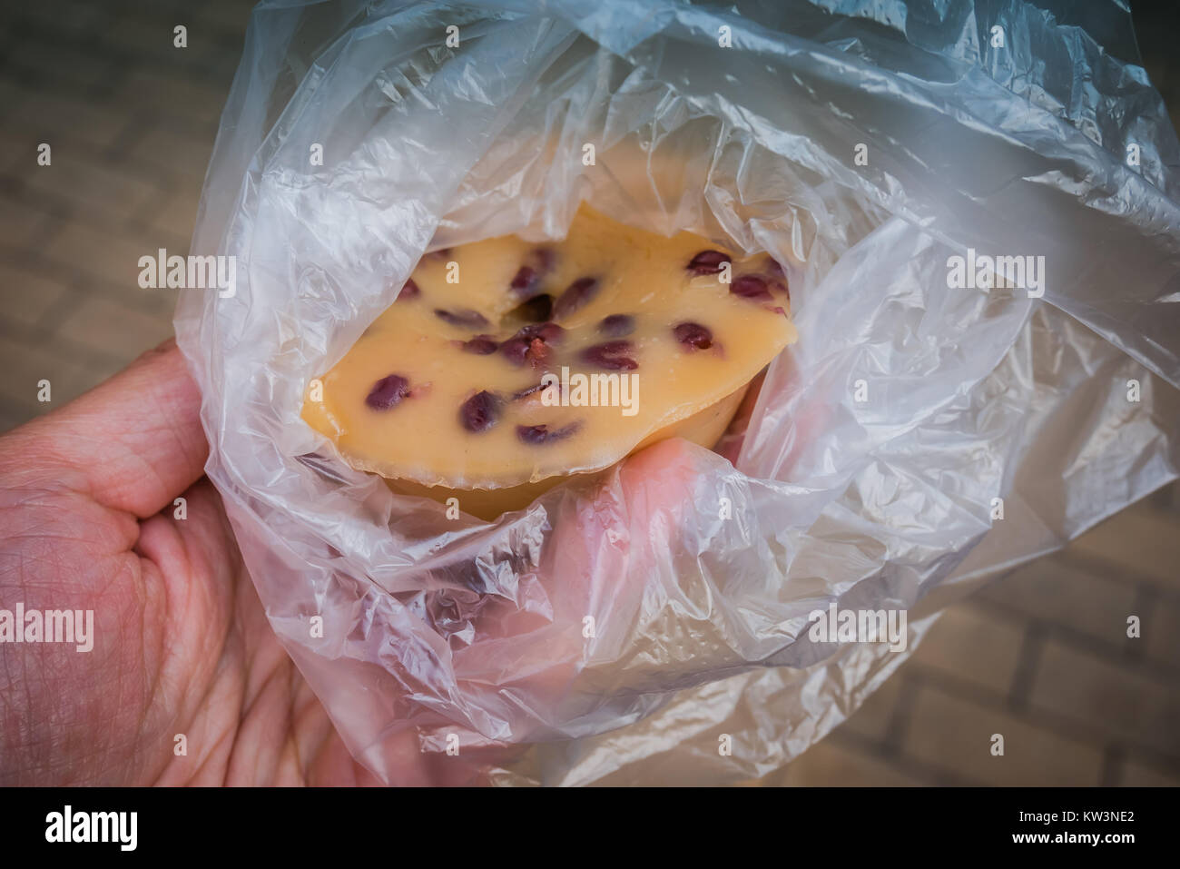 Gâteau de riz Haricots rouges cuits à la hong kong dessert Banque D'Images