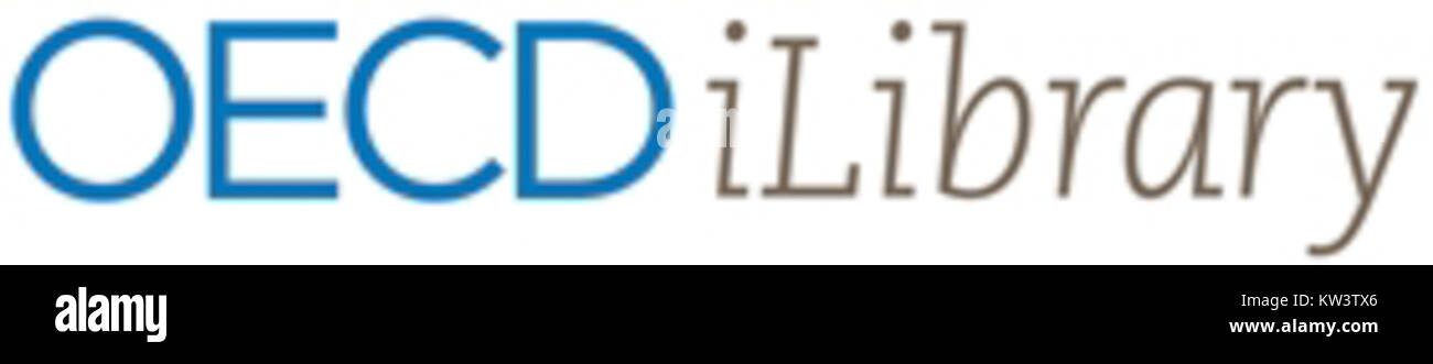 Le logo iLibrary de l'OCDE représente la plate-forme de bibliothèque numérique de l'Organisation de coopération et de développement économiques. Il donne accès à des recherches et à des publications liées au développement économique mondial et aux politiques. Banque D'Images