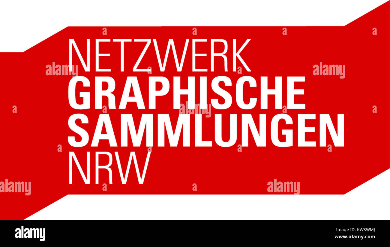 Logo de Netzwerk Graphische Sammlungen NRW, une organisation allemande dédiée à la promotion et à la préservation des collections d'arts graphiques. Ce logo représente sa mission dans le domaine du design graphique et de la préservation de l’art. Banque D'Images