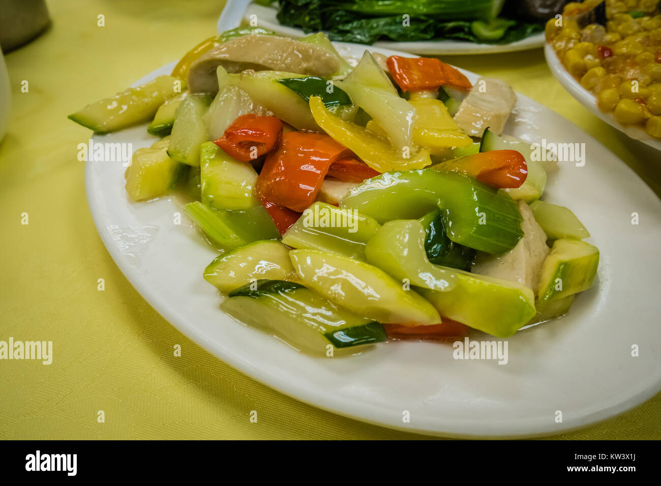 Repas végétarien à hong kong Big Buddha Banque D'Images