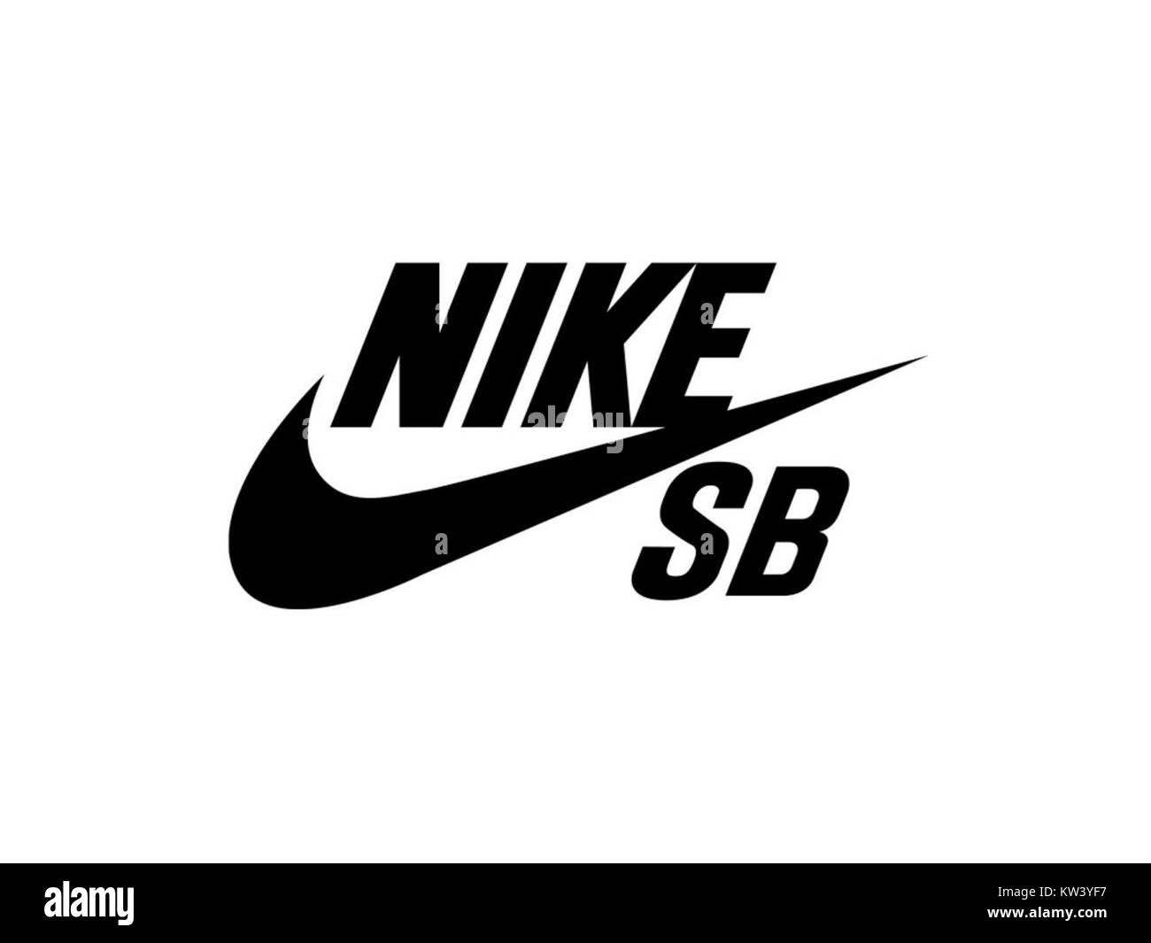 Le logo Nike SB est l'emblème distinctif de la division skateboard de Nike. Il représente l'accent mis par Nike sur la culture du skateboard, avec des produits conçus pour la performance et le style dans la communauté du skateboard. Banque D'Images