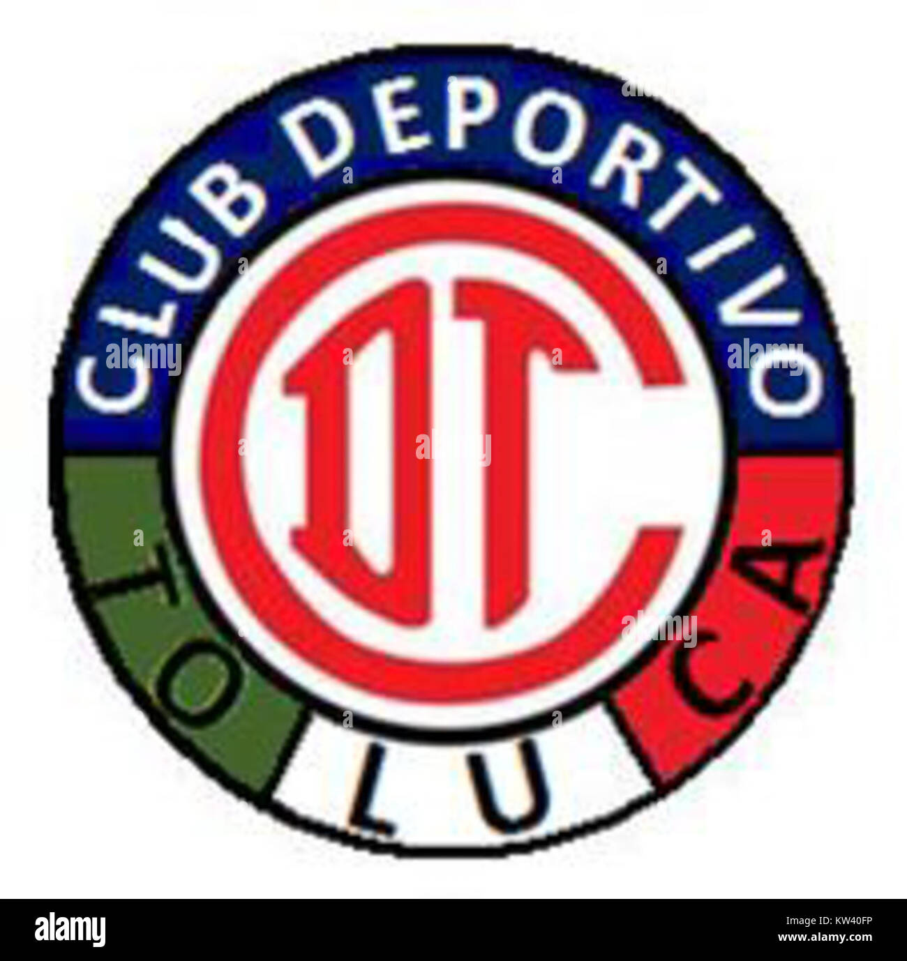 Le logo du Toluca FC, un club de football professionnel mexicain, représente l'identité de l'équipe et sa riche histoire dans le football mexicain. Connu pour ses couleurs rouge et blanc, le club a remporté de nombreux championnats dans la première ligue du pays. Banque D'Images