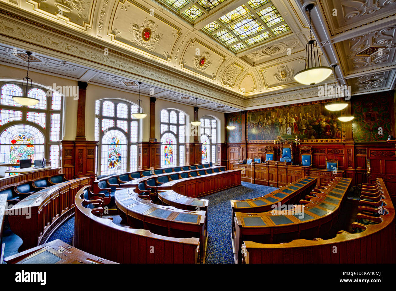 Le Blackpool Town Hall Chambers, situé à Blackpool, en Angleterre, est un bâtiment architectural et civique important, servant de cœur au gouvernement local et à la gouvernance historique. Banque D'Images