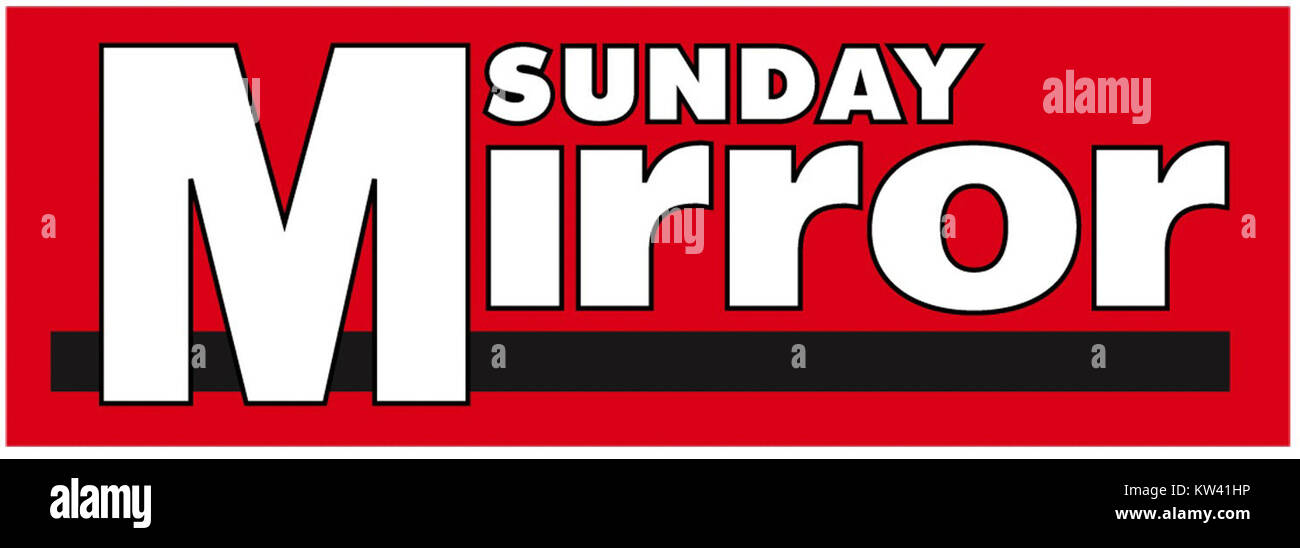 Le *Sunday Mirror* est un journal britannique connu pour sa couverture des actualités nationales et internationales, des divertissements et des potins de célébrités. Il est publié chaque semaine et est un incontournable des médias britanniques depuis sa fondation en 1915. Banque D'Images
