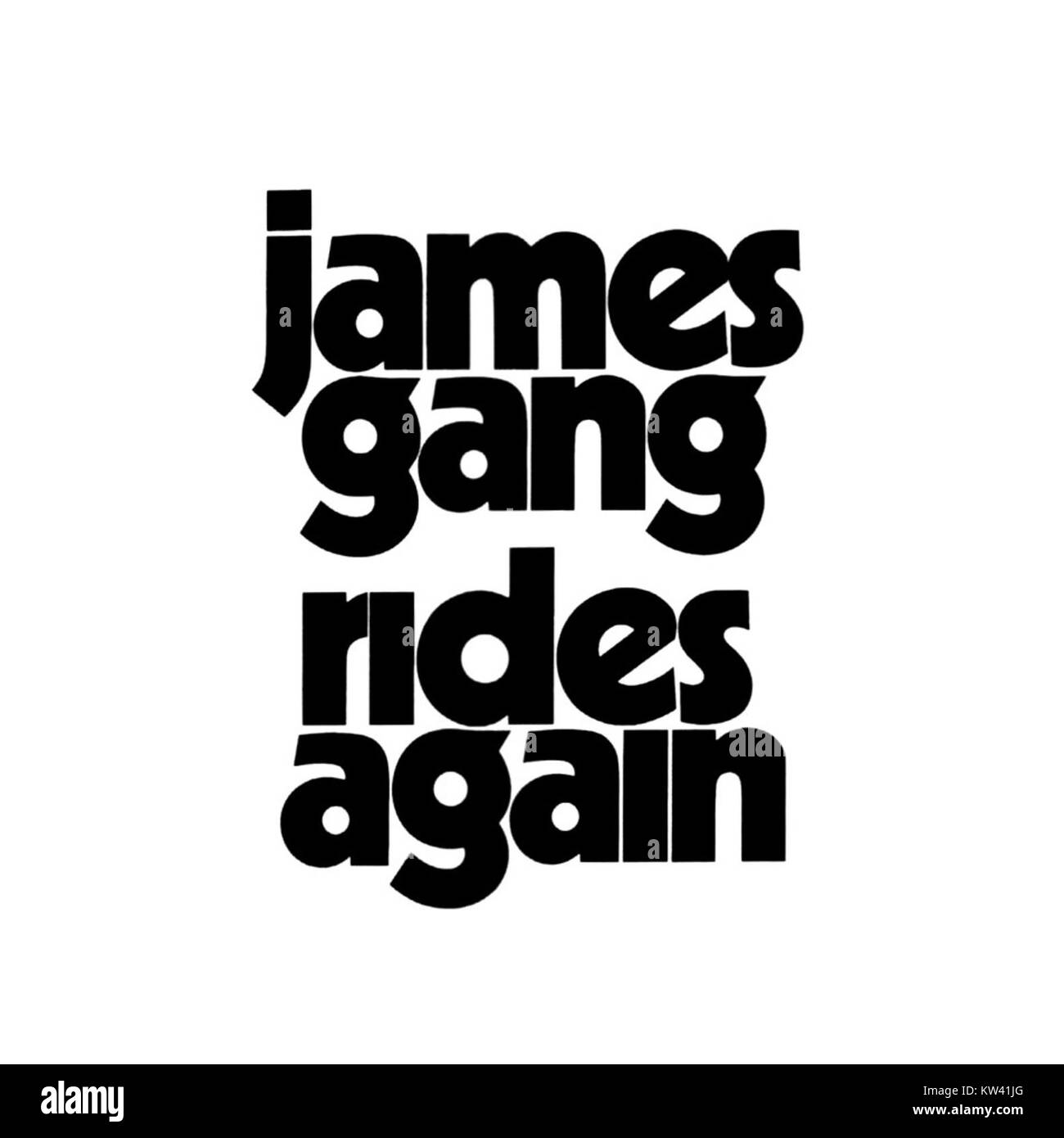 Couverture de l'album James Gang 'James Gang rides Again', sorti en 1970, mettant en vedette le son rock distinctif du groupe et le style de musique rock emblématique des années 1970. Banque D'Images