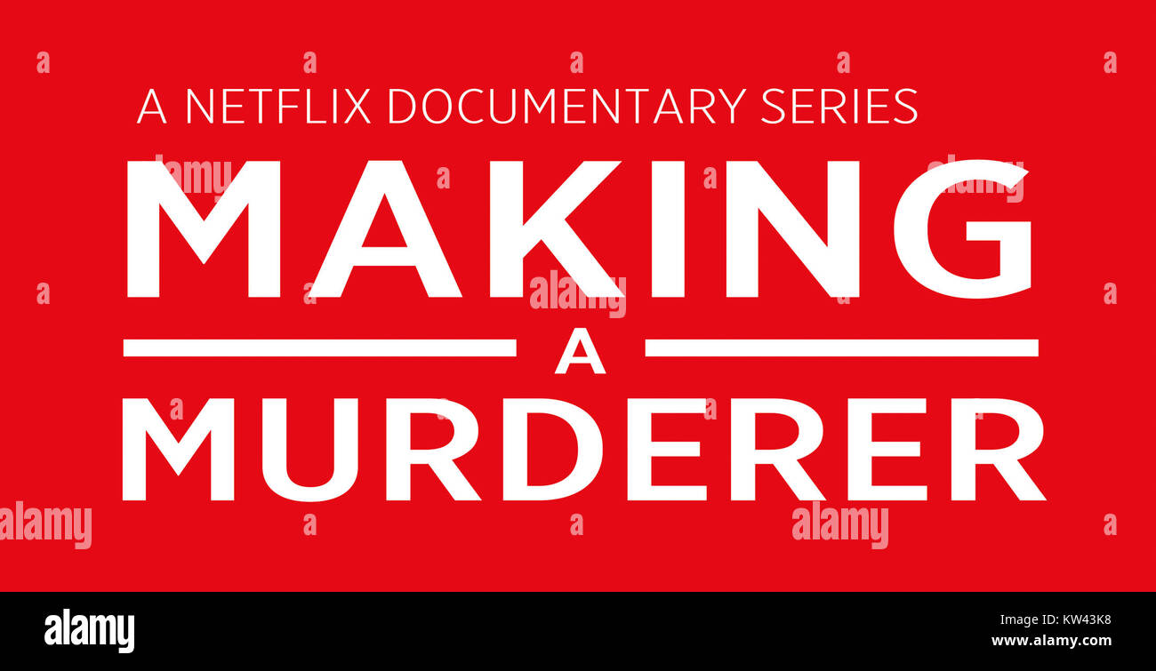 Le titre de la série Making a Murderer fait référence à un véritable documentaire sur le crime explorant la condamnation controversée de Steven Avery, mettant en lumière le système de justice pénale américain. Banque D'Images