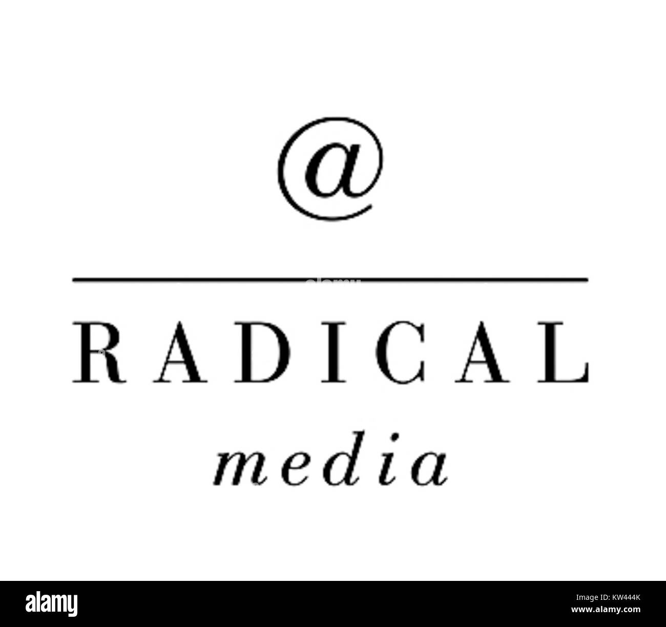 Le logo radical Media représente une entreprise de médias spécialisée dans la production de contenu créatif. La société est connue pour son approche innovante des projets multimédias. Banque D'Images