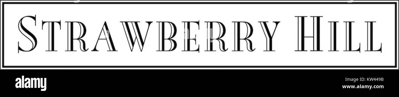 Le logo de Strawberry Hill représente l'identité de Strawberry Hill, un emplacement, une entreprise ou une marque remarquable. Il est reconnu pour ses éléments de conception distinctifs et son importance culturelle. Banque D'Images