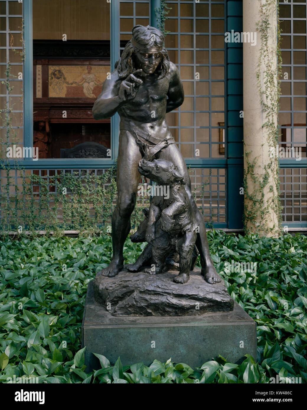The Bohemian Bear Tamer, catalogué MET DT235054, est une œuvre d'art qui dépeint une figure gérant un ours, un thème commun dans le folk bohème amélioré Il reflète l'importance culturelle de l'apprivoisation des animaux dans les traditions régionales et la narration visuelle. Banque D'Images