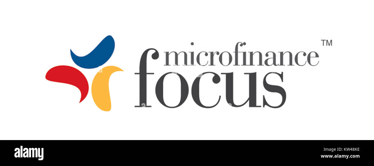 Ce titre fait référence au logo de Microfinance Focus, une organisation ou une plateforme liée à la microfinance, promouvant l’inclusion financière et l’impact social par le biais de petits prêts. Banque D'Images