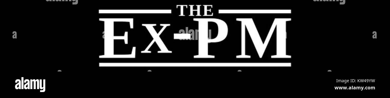 La carte-titre de la série télévisée 'The ex PM' présente l'émission, qui se concentre sur le drame politique et personnel impliquant un ancien premier ministre. La carte donne le ton à la série, mettant en évidence les thèmes politiques et les relations complexes au sein du scénario. Banque D'Images